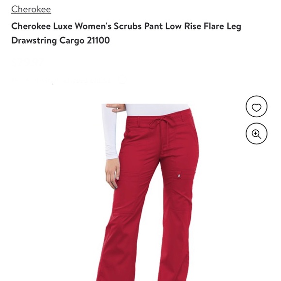 Scrubs Pant Low Rise Flare Leg Drawstring Cargo 21100 - Picture 2 of 16